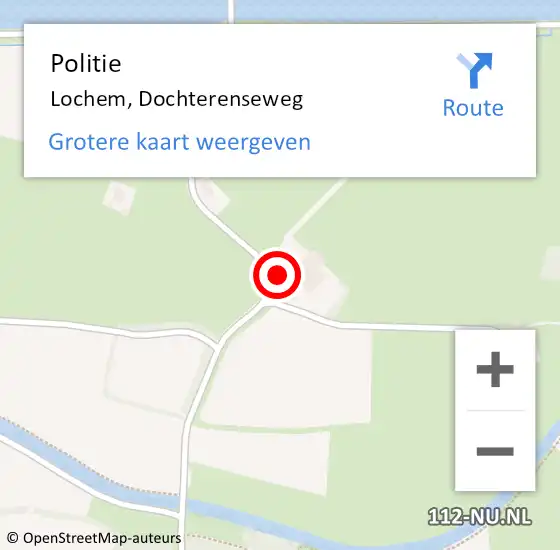 Locatie op kaart van de 112 melding: Politie Lochem, Dochterenseweg op 23 oktober 2024 12:44