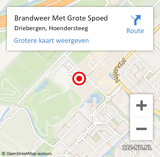 Locatie op kaart van de 112 melding: Brandweer Met Grote Spoed Naar Driebergen-Rijsenburg, Hoendersteeg op 23 oktober 2024 12:56