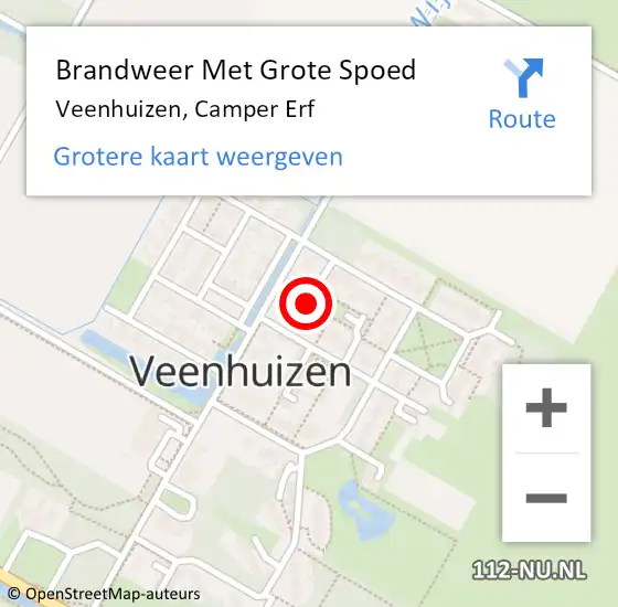 Locatie op kaart van de 112 melding: Brandweer Met Grote Spoed Naar Veenhuizen, Camper Erf op 23 oktober 2024 13:02