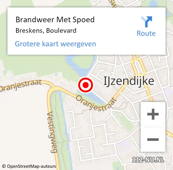 Locatie op kaart van de 112 melding: Brandweer Met Spoed Naar Breskens, Boulevard op 23 oktober 2024 13:37