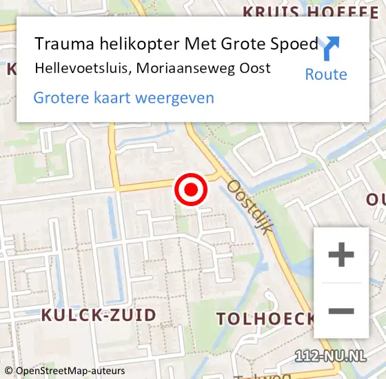 Locatie op kaart van de 112 melding: Trauma helikopter Met Grote Spoed Naar Hellevoetsluis, Moriaanseweg Oost op 23 oktober 2024 14:17