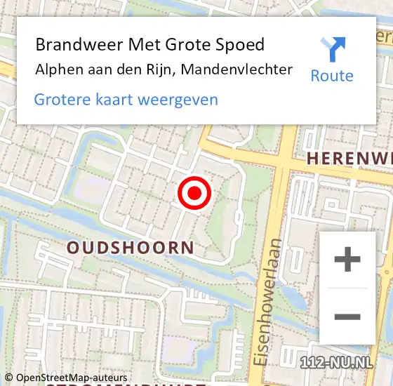 Locatie op kaart van de 112 melding: Brandweer Met Grote Spoed Naar Alphen aan den Rijn, Mandenvlechter op 23 oktober 2024 14:22