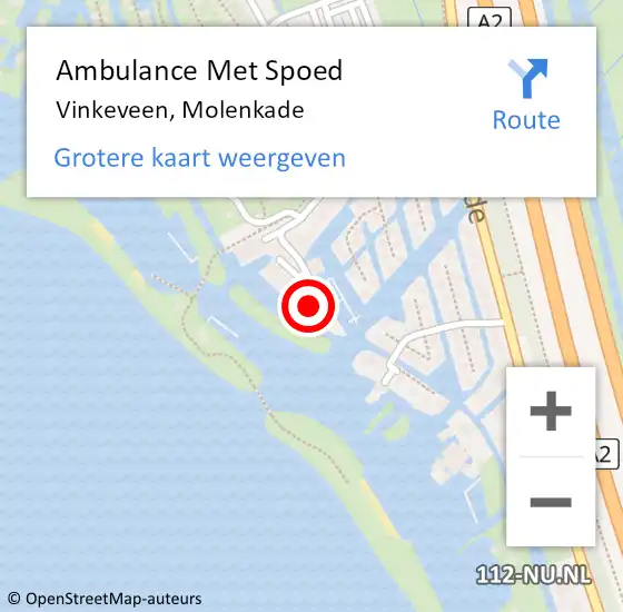 Locatie op kaart van de 112 melding: Ambulance Met Spoed Naar Vinkeveen, Molenkade op 23 oktober 2024 14:50