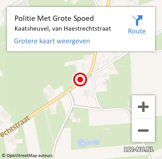 Locatie op kaart van de 112 melding: Politie Met Grote Spoed Naar Kaatsheuvel, van Haestrechtstraat op 23 oktober 2024 15:01