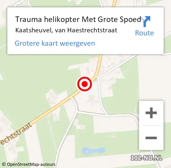 Locatie op kaart van de 112 melding: Trauma helikopter Met Grote Spoed Naar Kaatsheuvel, van Haestrechtstraat op 23 oktober 2024 15:05