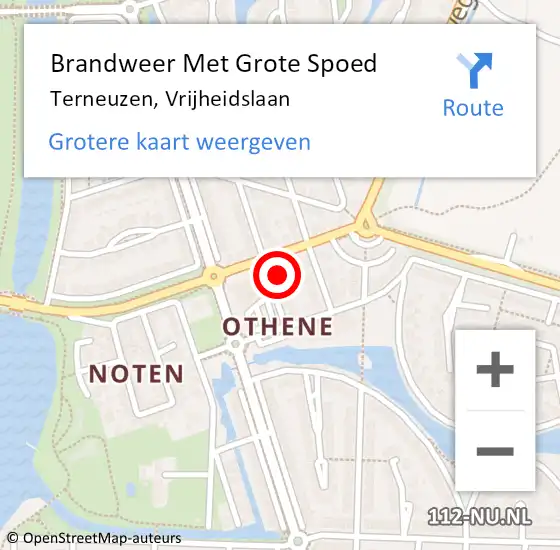 Locatie op kaart van de 112 melding: Brandweer Met Grote Spoed Naar Terneuzen, Vrijheidslaan op 23 oktober 2024 15:13