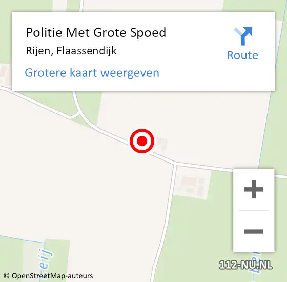 Locatie op kaart van de 112 melding: Politie Met Grote Spoed Naar Rijen, Flaassendijk op 23 oktober 2024 15:19