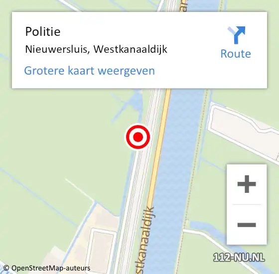 Locatie op kaart van de 112 melding: Politie Nieuwersluis, Westkanaaldijk op 23 oktober 2024 15:23