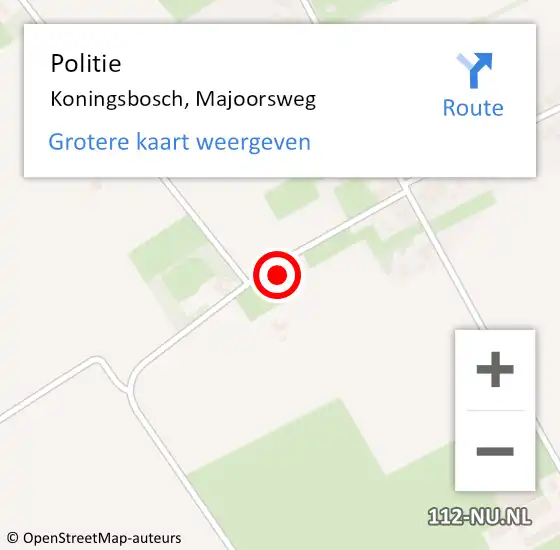 Locatie op kaart van de 112 melding: Politie Koningsbosch, Majoorsweg op 23 oktober 2024 15:25