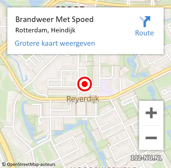 Locatie op kaart van de 112 melding: Brandweer Met Spoed Naar Rotterdam, Heindijk op 23 oktober 2024 15:34