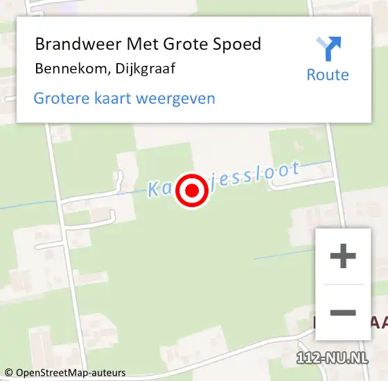 Locatie op kaart van de 112 melding: Brandweer Met Grote Spoed Naar Bennekom, Dijkgraaf op 23 oktober 2024 15:48