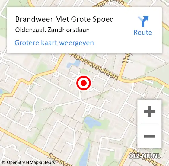 Locatie op kaart van de 112 melding: Brandweer Met Grote Spoed Naar Oldenzaal, Zandhorstlaan op 23 oktober 2024 16:05