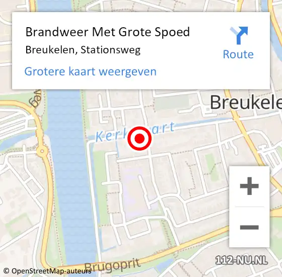 Locatie op kaart van de 112 melding: Brandweer Met Grote Spoed Naar Breukelen, Stationsweg op 23 oktober 2024 16:21