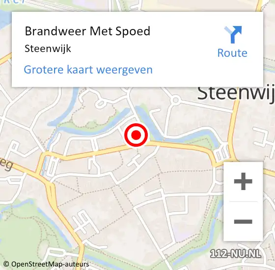 Locatie op kaart van de 112 melding: Brandweer Met Spoed Naar Steenwijk op 23 oktober 2024 16:31