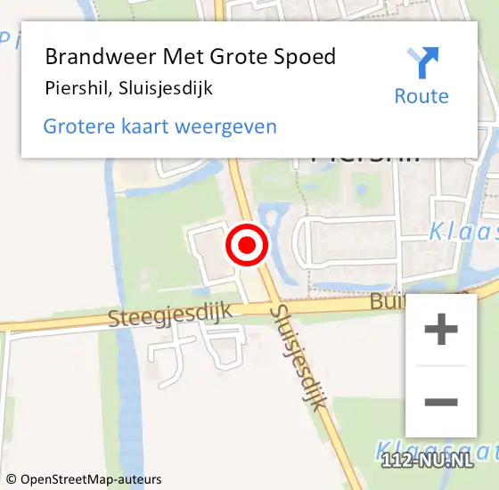 Locatie op kaart van de 112 melding: Brandweer Met Grote Spoed Naar Piershil, Sluisjesdijk op 23 oktober 2024 16:36