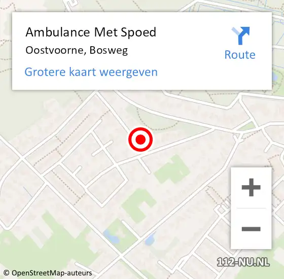 Locatie op kaart van de 112 melding: Ambulance Met Spoed Naar Oostvoorne, Bosweg op 23 oktober 2024 17:15