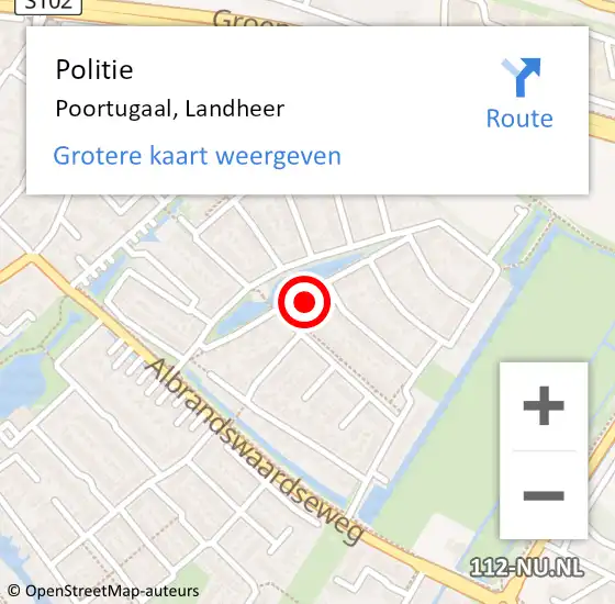 Locatie op kaart van de 112 melding: Politie Poortugaal, Landheer op 23 oktober 2024 17:28