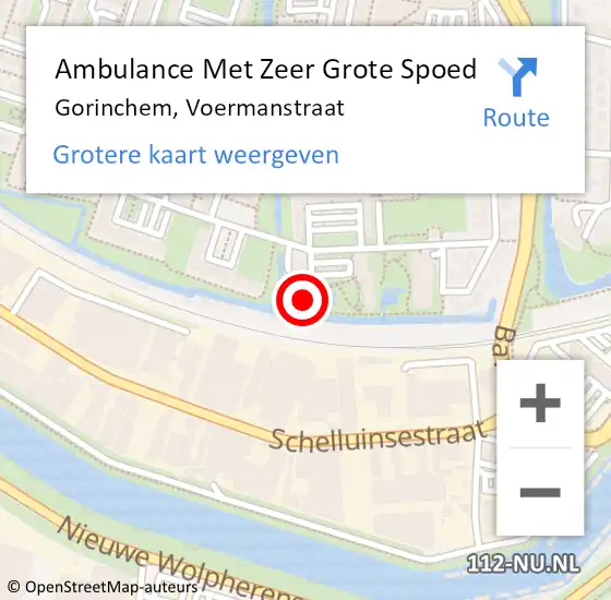 Locatie op kaart van de 112 melding: Ambulance Met Zeer Grote Spoed Naar Gorinchem, Voermanstraat op 23 oktober 2024 17:31