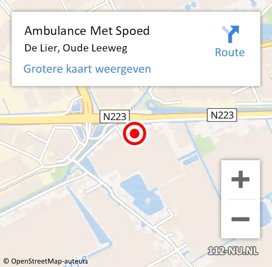 Locatie op kaart van de 112 melding: Ambulance Met Spoed Naar De Lier, Oude Leeweg op 23 oktober 2024 17:31