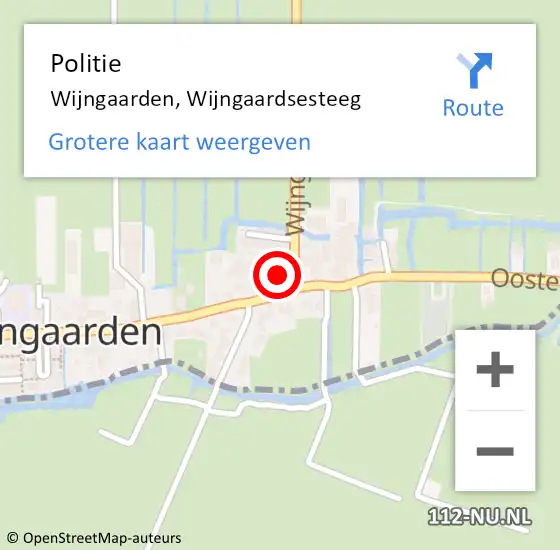 Locatie op kaart van de 112 melding: Politie Wijngaarden, Wijngaardsesteeg op 23 oktober 2024 18:27