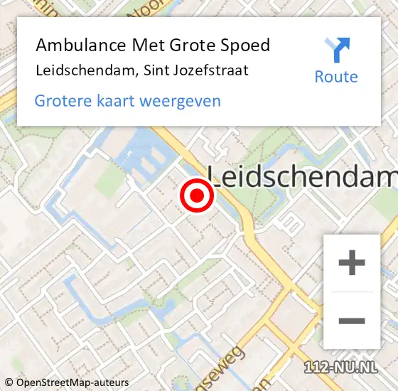 Locatie op kaart van de 112 melding: Ambulance Met Grote Spoed Naar Leidschendam, Sint Jozefstraat op 23 oktober 2024 18:52