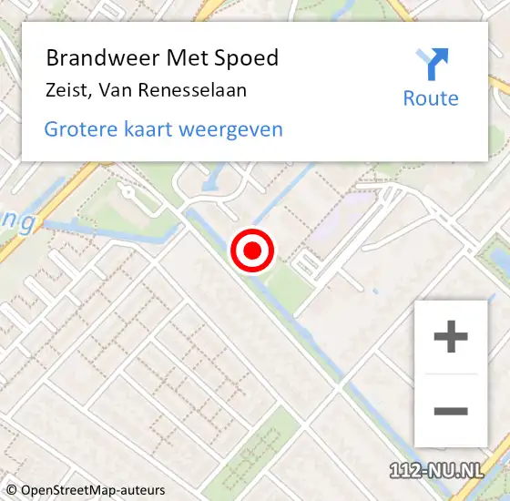 Locatie op kaart van de 112 melding: Brandweer Met Spoed Naar Zeist, Van Renesselaan op 23 oktober 2024 19:05