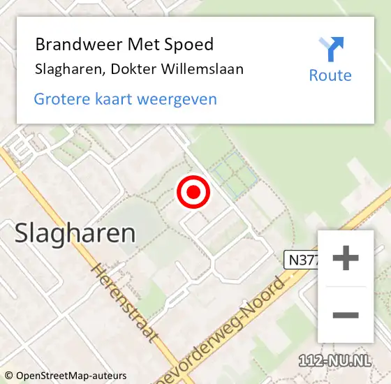 Locatie op kaart van de 112 melding: Brandweer Met Spoed Naar Slagharen, Dokter Willemslaan op 23 oktober 2024 20:09