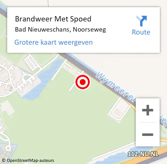 Locatie op kaart van de 112 melding: Brandweer Met Spoed Naar Bad Nieuweschans, Noorseweg op 23 oktober 2024 21:09