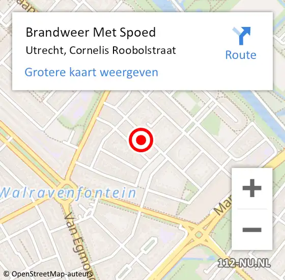 Locatie op kaart van de 112 melding: Brandweer Met Spoed Naar Utrecht, Cornelis Roobolstraat op 23 oktober 2024 21:57