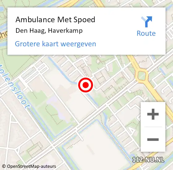 Locatie op kaart van de 112 melding: Ambulance Met Spoed Naar Den Haag, Haverkamp op 23 oktober 2024 22:39