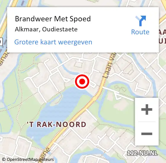 Locatie op kaart van de 112 melding: Brandweer Met Spoed Naar Alkmaar, Oudiestaete op 23 oktober 2024 23:18