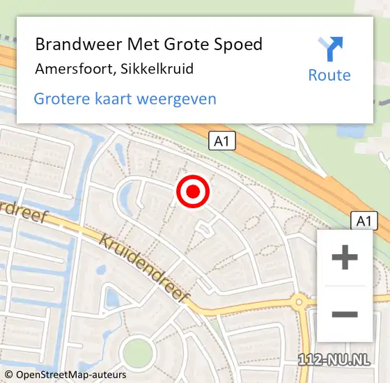 Locatie op kaart van de 112 melding: Brandweer Met Grote Spoed Naar Amersfoort, Sikkelkruid op 24 oktober 2024 00:09