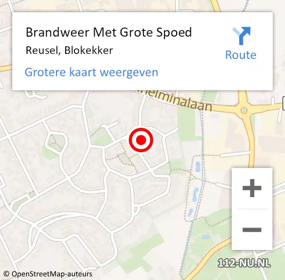 Locatie op kaart van de 112 melding: Brandweer Met Grote Spoed Naar Reusel, Blokekker op 24 oktober 2024 00:30