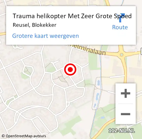 Locatie op kaart van de 112 melding: Trauma helikopter Met Zeer Grote Spoed Naar Reusel, Blokekker op 24 oktober 2024 00:31