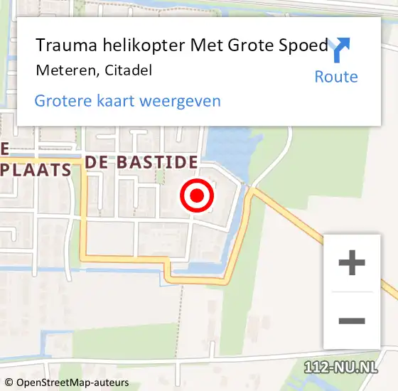 Locatie op kaart van de 112 melding: Trauma helikopter Met Grote Spoed Naar Meteren, Citadel op 24 oktober 2024 03:45