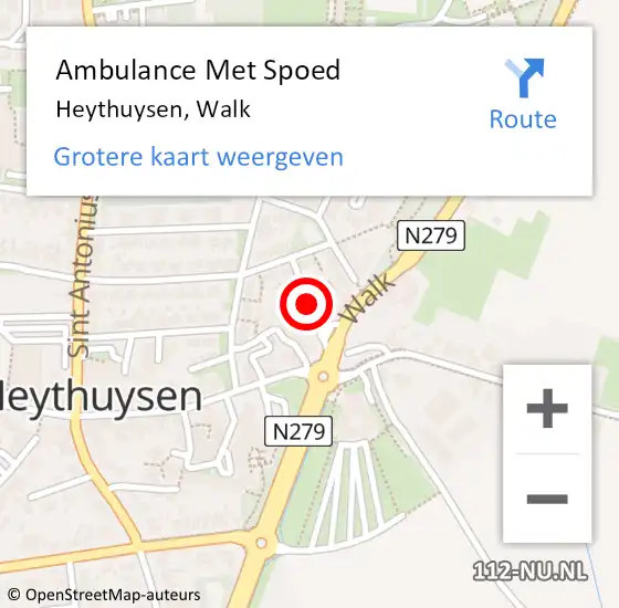 Locatie op kaart van de 112 melding: Ambulance Met Spoed Naar Heythuysen, Walk op 24 oktober 2024 04:19