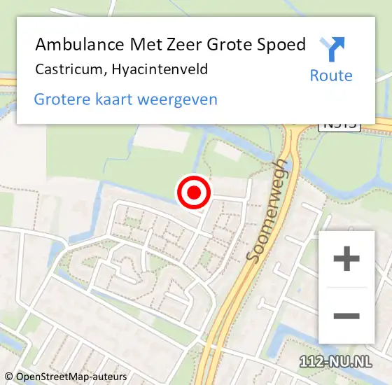 Locatie op kaart van de 112 melding: Ambulance Met Zeer Grote Spoed Naar Castricum, Hyacintenveld op 24 oktober 2024 05:19