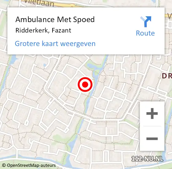 Locatie op kaart van de 112 melding: Ambulance Met Spoed Naar Ridderkerk, Fazant op 24 oktober 2024 07:43