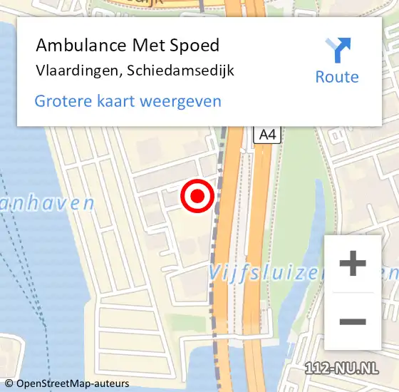 Locatie op kaart van de 112 melding: Ambulance Met Spoed Naar Vlaardingen, Schiedamsedijk op 24 oktober 2024 07:44