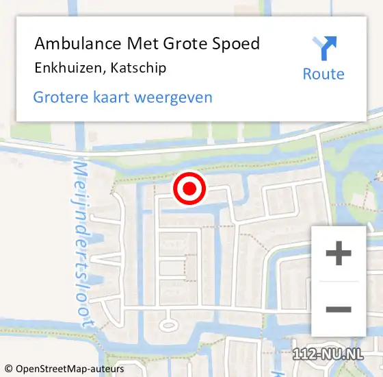 Locatie op kaart van de 112 melding: Ambulance Met Grote Spoed Naar Enkhuizen, Katschip op 24 oktober 2024 08:05