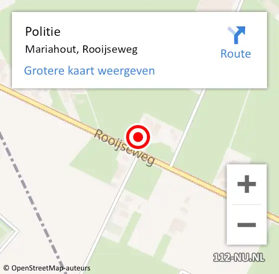 Locatie op kaart van de 112 melding: Politie Mariahout, Rooijseweg op 24 oktober 2024 08:12