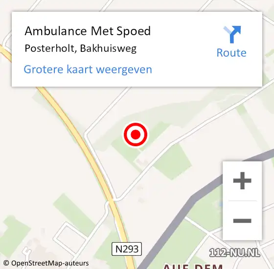 Locatie op kaart van de 112 melding: Ambulance Met Spoed Naar Posterholt, Bakhuisweg op 24 oktober 2024 08:14