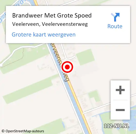 Locatie op kaart van de 112 melding: Brandweer Met Grote Spoed Naar Veelerveen, Veelerveensterweg op 24 oktober 2024 08:37