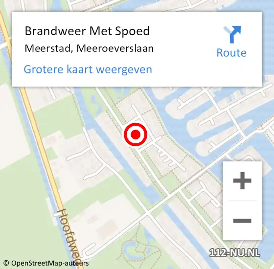 Locatie op kaart van de 112 melding: Brandweer Met Spoed Naar Meerstad, Meeroeverslaan op 24 oktober 2024 08:37