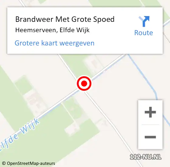 Locatie op kaart van de 112 melding: Brandweer Met Grote Spoed Naar Heemserveen, Elfde Wijk op 24 oktober 2024 08:44