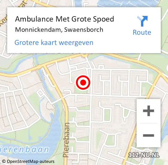 Locatie op kaart van de 112 melding: Ambulance Met Grote Spoed Naar Monnickendam, Swaensborch op 24 oktober 2024 08:49