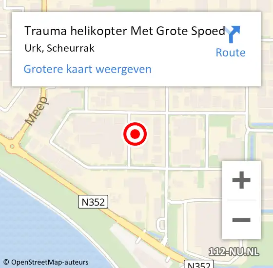 Locatie op kaart van de 112 melding: Trauma helikopter Met Grote Spoed Naar Urk, Scheurrak op 24 oktober 2024 08:58