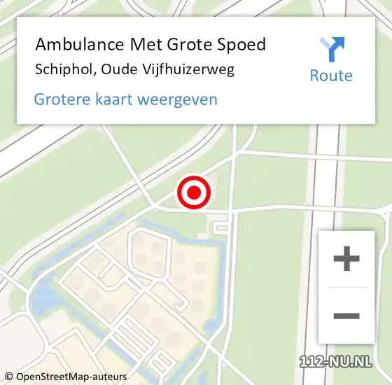 Locatie op kaart van de 112 melding: Ambulance Met Grote Spoed Naar Schiphol, Oude Vijfhuizerweg op 24 oktober 2024 09:16