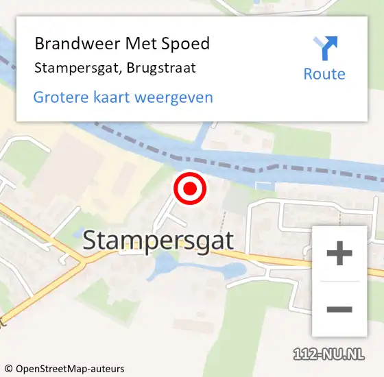 Locatie op kaart van de 112 melding: Brandweer Met Spoed Naar Stampersgat, Brugstraat op 24 oktober 2024 10:27