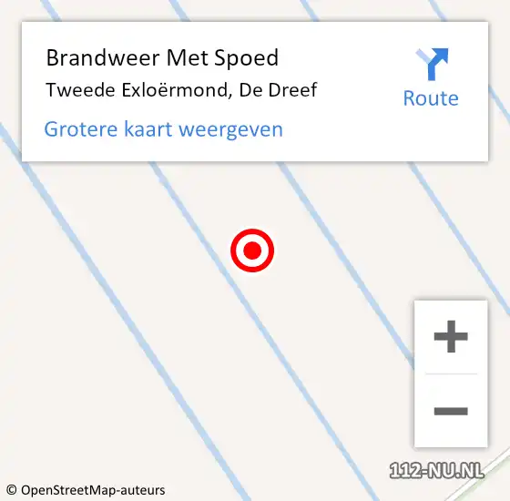 Locatie op kaart van de 112 melding: Brandweer Met Spoed Naar Tweede Exloërmond, De Dreef op 24 oktober 2024 10:29